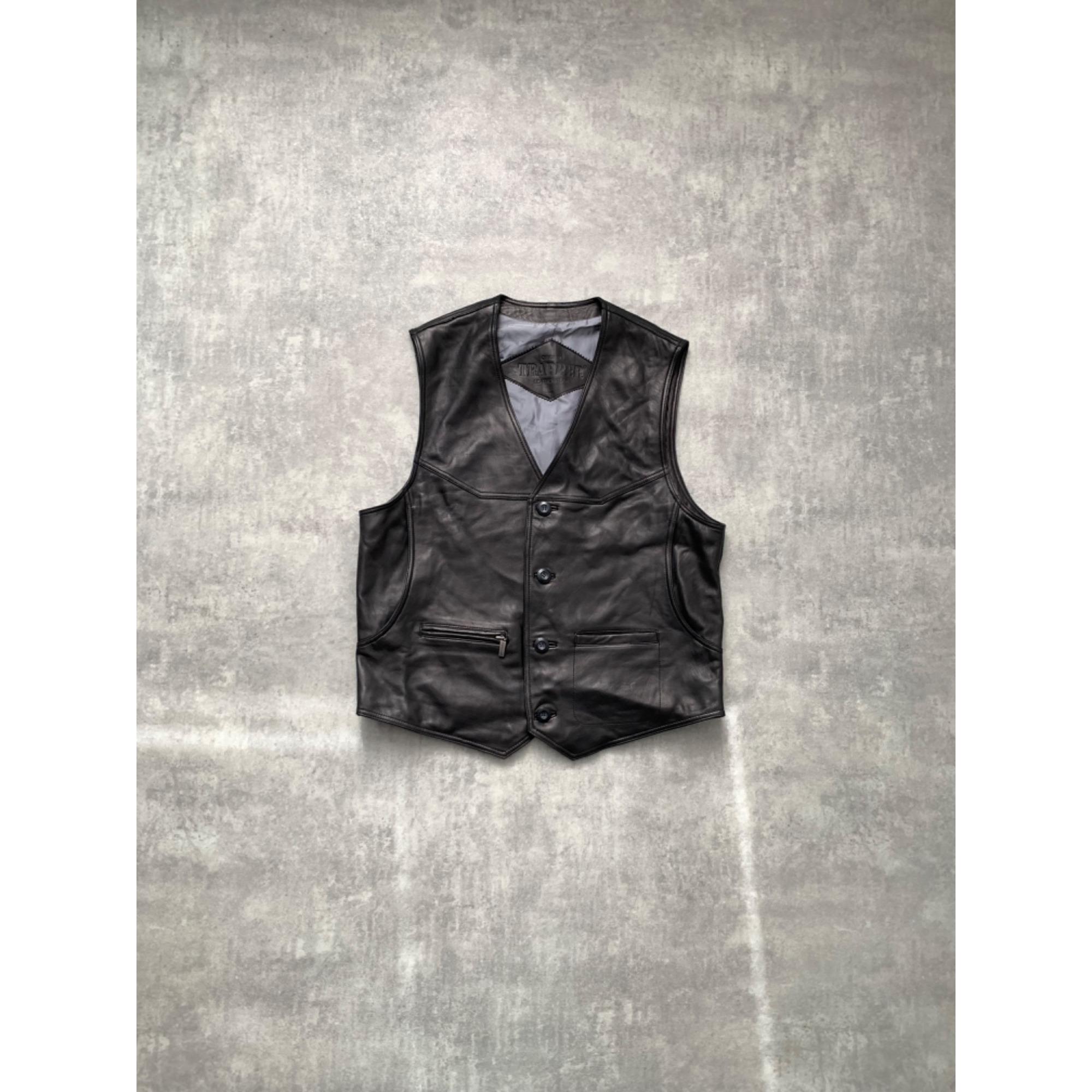 Trapper leather vest - Etsy 日本