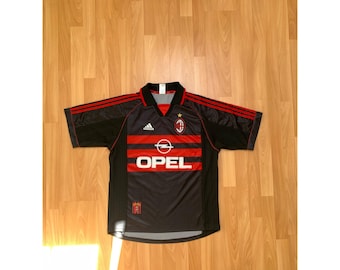 Adidas ACM Milan jersey t-shirt football soccer mens size L black