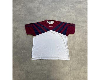 Camiseta Adidas para hombre, talla L XL, color blanco y burdeos