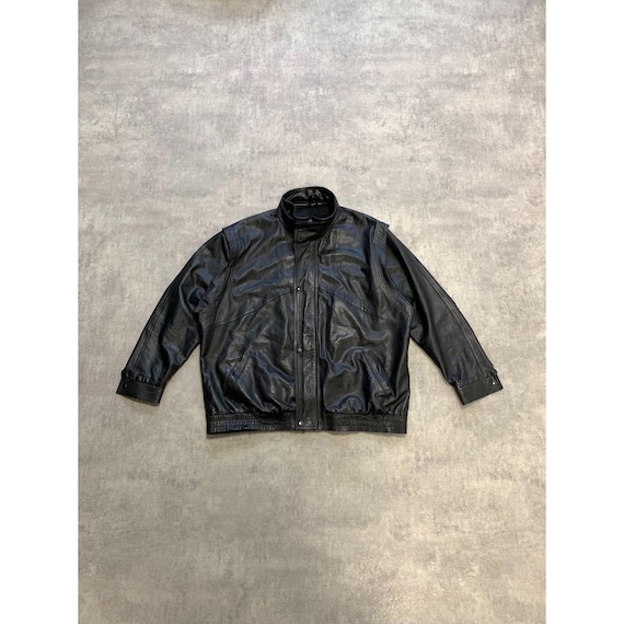 Mimosa Real Leather Mens Bomber Zip Jacket L Black - Etsy