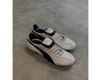 Botas de fútbol vintage Puma para hombre, tallas 46 (EUR), 12 (EE. UU.), 11 (UK), blancas
