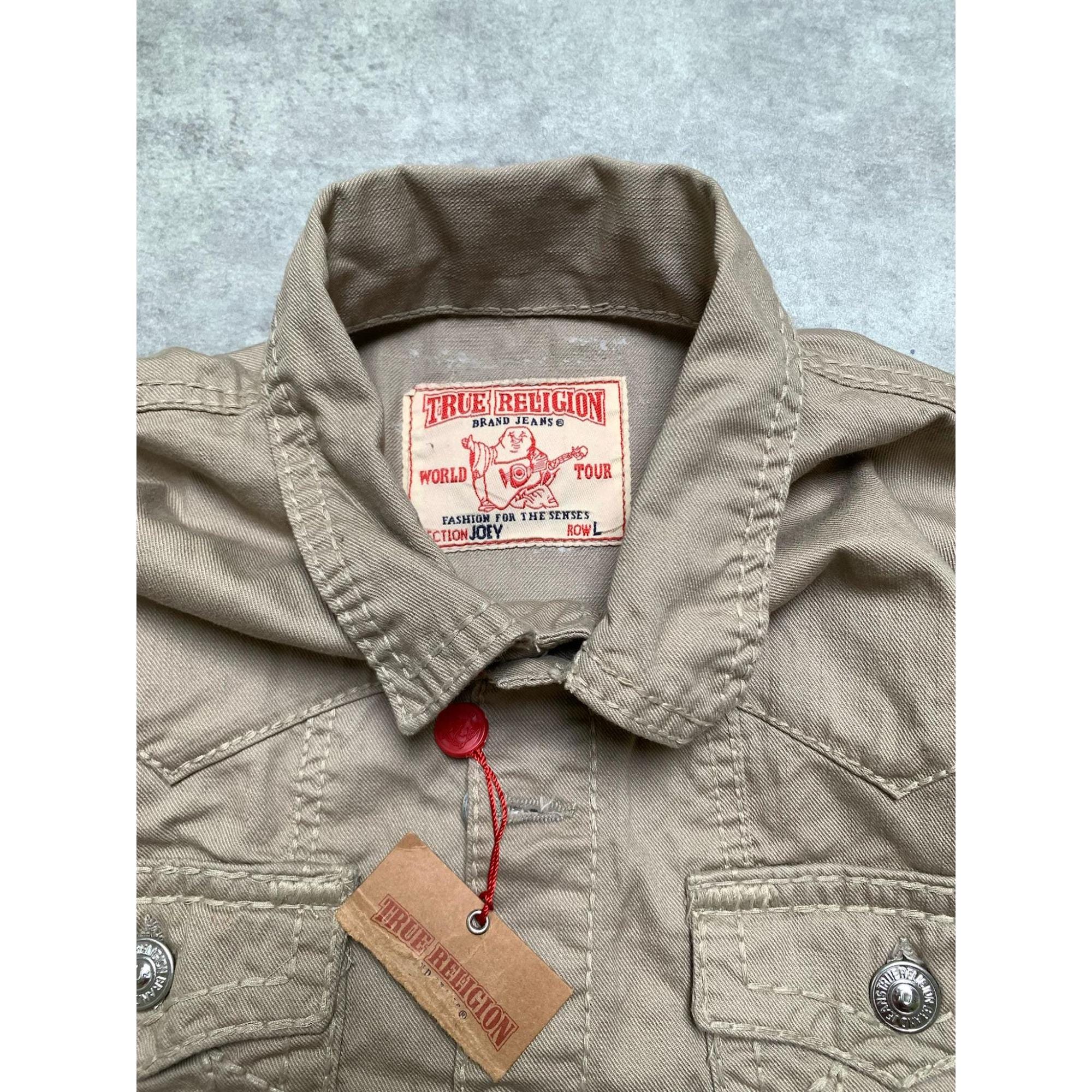NEUE True Religion Joey Tasten Jeansjacke braun Gr. L beige - Etsy Schweiz, image size:2000x2000