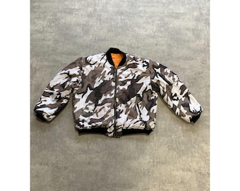 Camouflage MA 1 Miliraty Mens Bomber Jacket Reversible Size XL