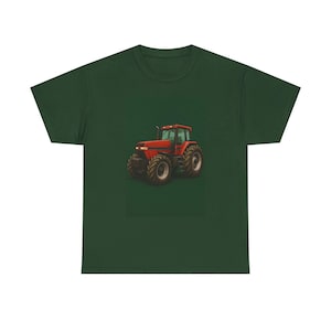 Red Tractor TShirt for Farm Boys, Bold Modern Design for Tractor Fans, Seasonal Events, Gifts, Everyday Wear