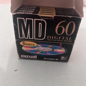 Maxell MD-60 Digital Audio MiniDisc 60min – 5 Pack – Recordable MD-60RM – New