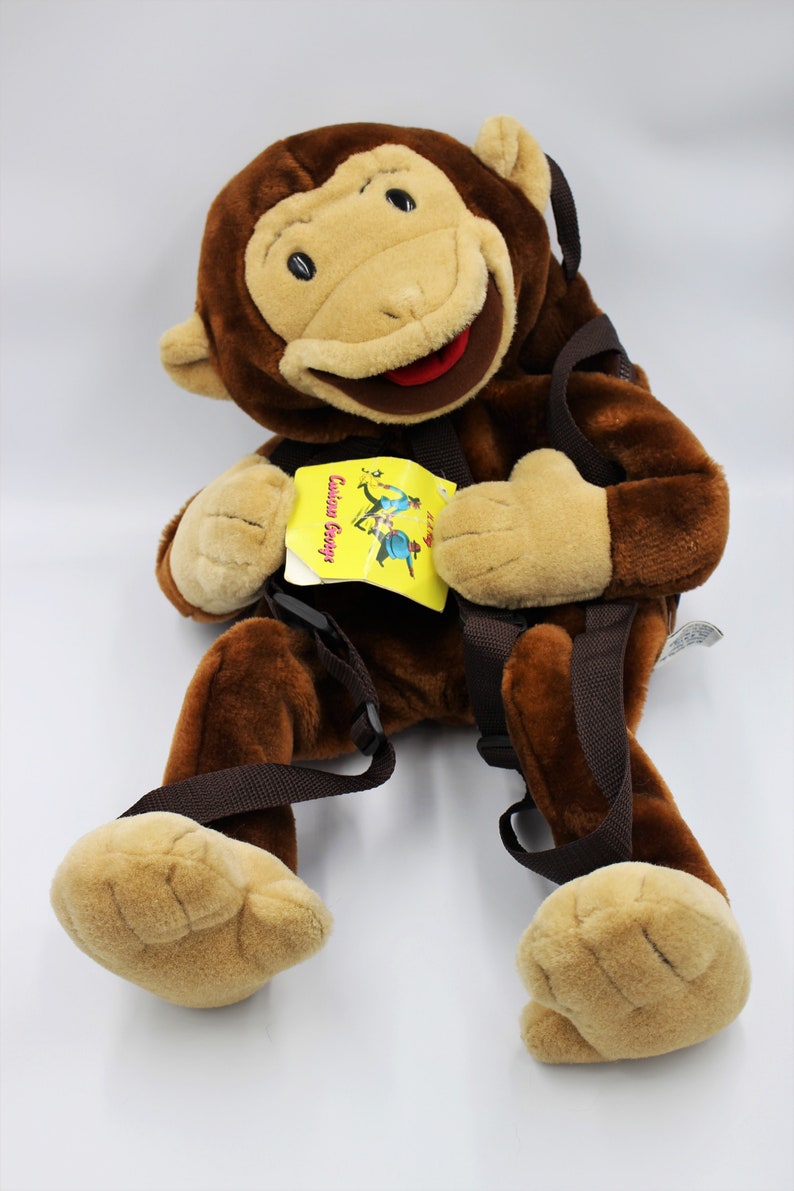 Vintage Retro 1990s 90s Curious Back Pack Purse Handbag Plush Bag, FAO Tysons Corner