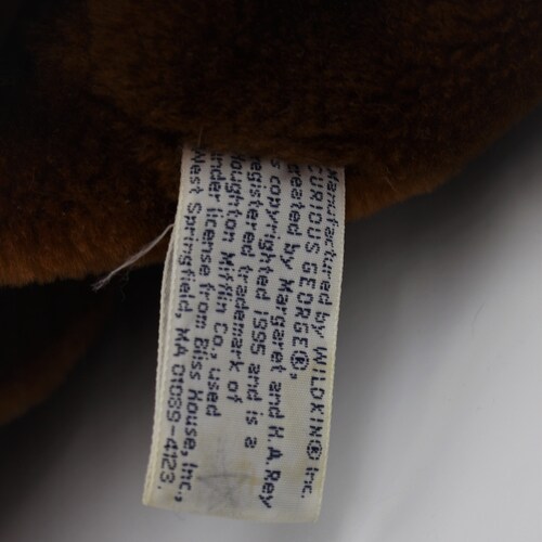 Vintage shops Retro 1990s 90s Curious George Back Pack Purse Handbag Plush Bag, FAO Tysons Corner Original Box Tags Hand Puppet Collectible GUND