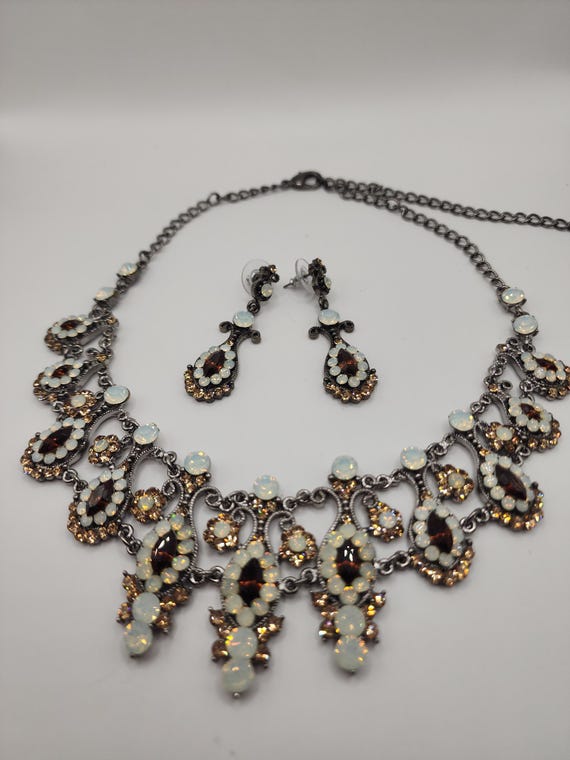 Stunning Statement Piece Yellow Crystal Faux Ambe… - image 5