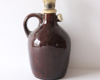 Little Brown Jug Vintage Retro 1950s 60s Japan Skull Crossbones