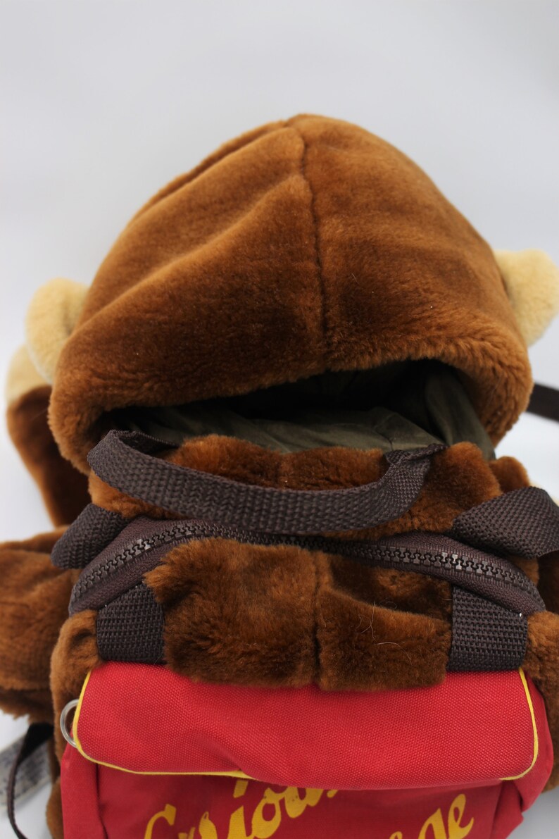 Vintage Retro 1990s 90s Curious Back Pack Purse Handbag Plush Bag, FAO Tysons Corner