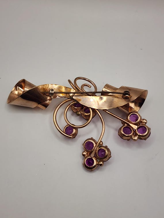 Solid Copper Rhinestone and Stunning Purple Ameth… - image 4