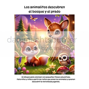 ボスケとプラドの動物の探索 – Libro de colorear educativo para niños (PDF A4 para imprimir、3 archives)