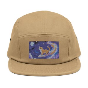 Embroidered Cat Space 5 Panel Cap, Cool Cat Hat, Kitty Galaxy Baseball Cap, Astronaut Feline Hat, Space Lover Gift, Unique Cat Accessories