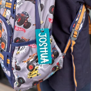 Personalised Acrylic Name Bag Tag – Custom Backpack Tag for Kids, Luggage Tag, School Bag Label, Gift for Kids, Travel Name Tag