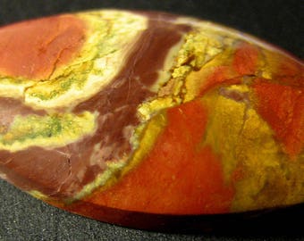 Red Kaleidoscope Jasper Cabochon, 28.05 ct., 32x18x6 mm.