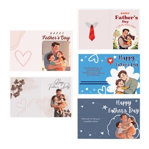 Tarjetas de felicitación multidiseño para el Día del Padre (paquete de 5), juego de tarjetas de cumpleaños, papelería navideña, tarjetas rusas
