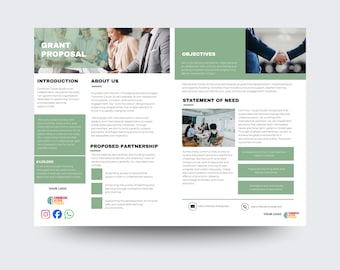 Digital product | Editable Grant Proposal | Template Canva and Word | Digital Download