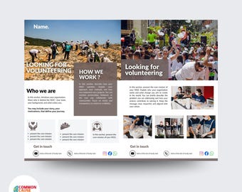 Volunteer Recruitment Template for NGOs | Canva Editable | Nonprofit Volunteer Flyer | Charity Hiring Kit