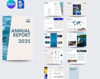 Annual Report Template for NGOs | Editable Charity Impact Report | Fundraising Report Canva Template | Nonprofit Annual Report Design