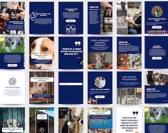 Animal Shelter Social Media Campaign Templates | Inspire Adoption, Volunteering and Support | Digital Nonprofit Content