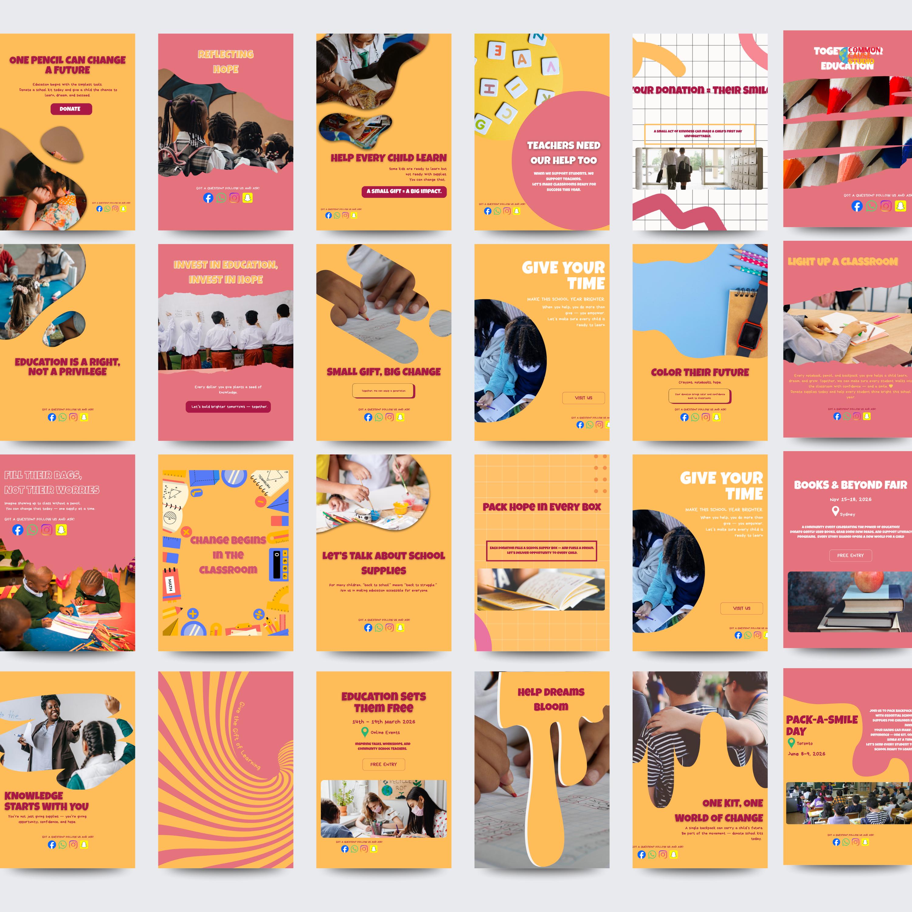 Back to School Social Media Pack | Canva Editable Instagram Templates ...