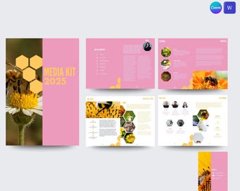 Digital product |  Media Kit Template | Beehive model  | Nonprofit Environmental NGO  | Editable canva