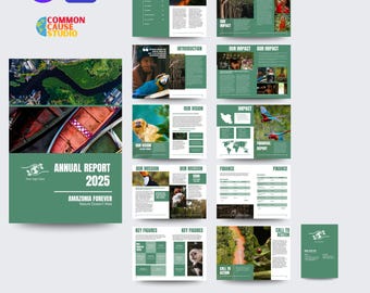 Annual NGO Report Template | Non-Profit | Editable Canva | Charity, Sustainability, Impact Report