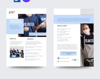 Digital product | Volunteer Recruitment Flyer Template | Homeless Support Charity | Editable Canva Template for Nonprofit Volunteer Program