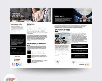 Digital product | Editable Grant Proposal | Template Canva and Word | Digital Download