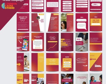 Grant Campaign Social Media Kit|  Nonprofit Grant | Fundraising and Impact Marketing Assets