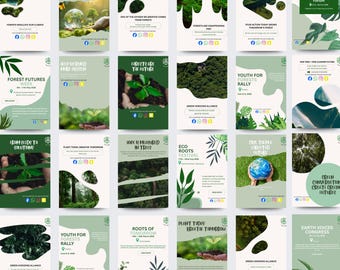 Social Media Pack Nature I Editable Canva Templates