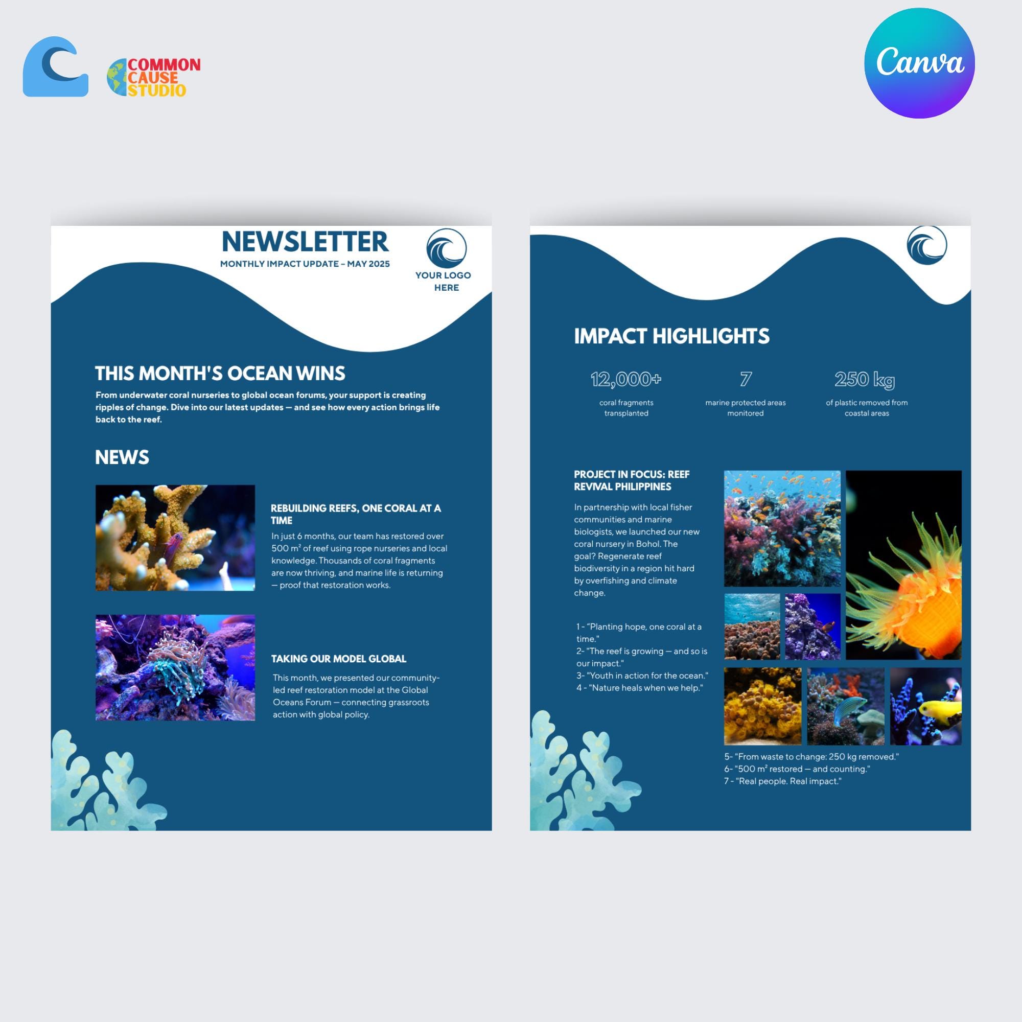 Nonprofit Newsletter Template for Environmental Impact - Etsy