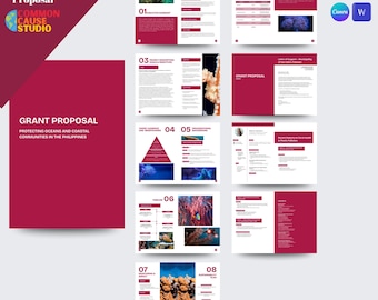 Digital Product | Editable Grant Proposal Template in Canva Word | Funding Application | Nonprofit Template