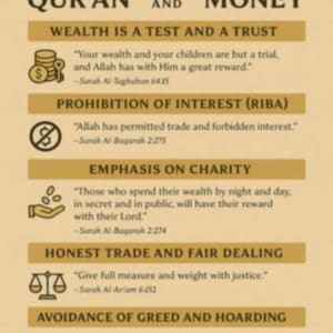Qur’an and Money | Islamic Wall Art | Digital Download | Muslim Home Decor | Quran Quotes on Wealth