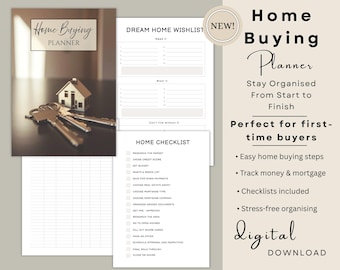 Home Buying Planner Printable | 44-Page Home Purchase Organizer | Mortgage Tracker, Budget Sheets, Viewing Checklist, First-Time Buyer Guide