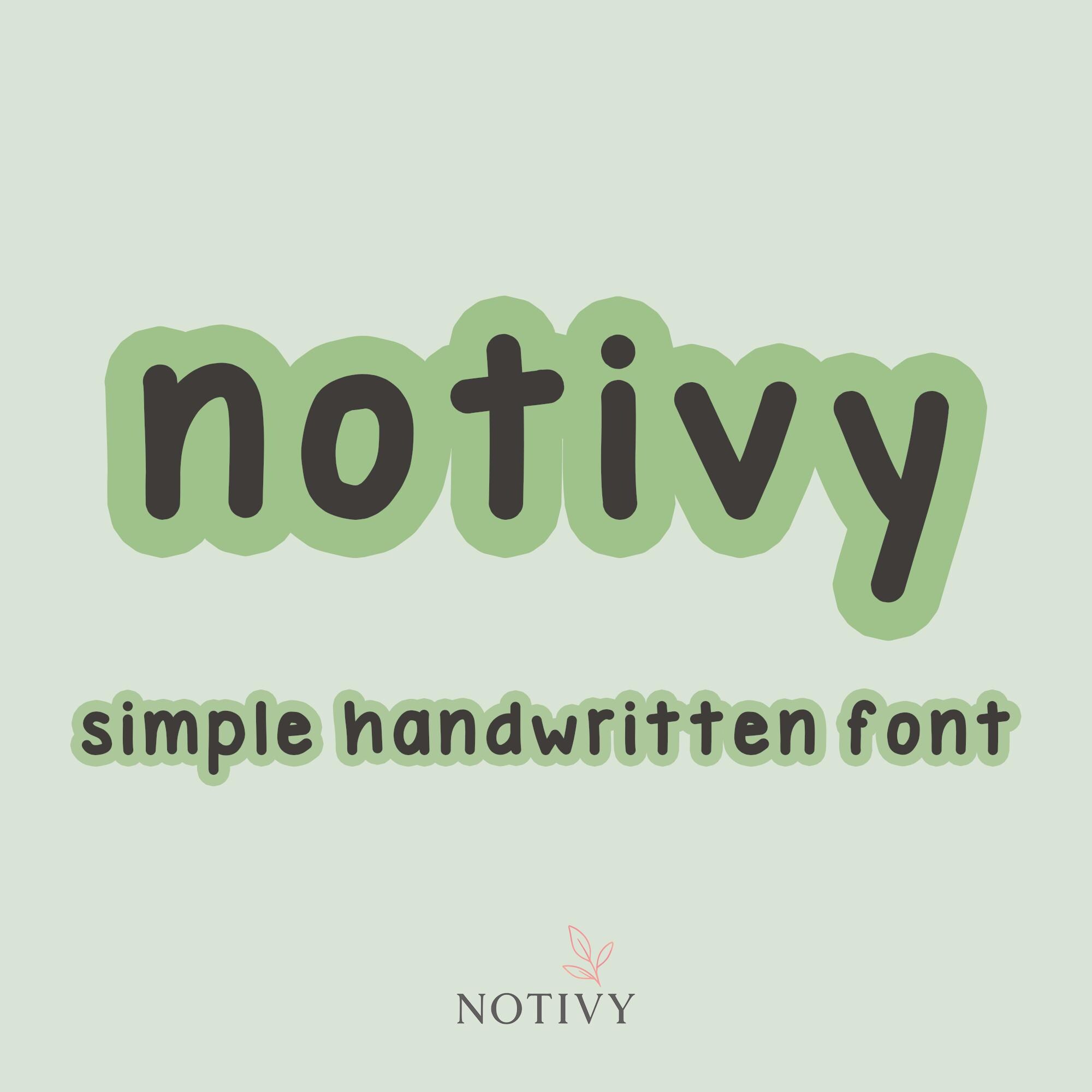 Notivy One | digital planner font, GoodNotes font, neat handwriting font, cute font, simple font