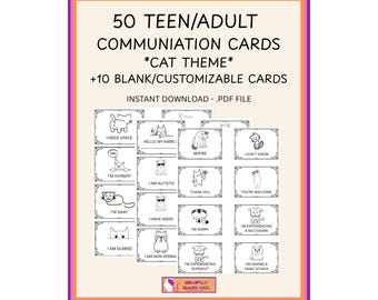 Tema sui gatti - Schede di comunicazione neurodivergente, non verbale e autistica per adolescenti/adulti