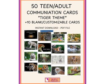 Tema Tigri - Schede di comunicazione neurodivergente, non verbale e autistica per adolescenti/adulti
