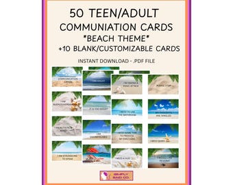 Tema spiaggia - Schede di comunicazione neurodivergente, non verbale e autistica per adolescenti/adulti