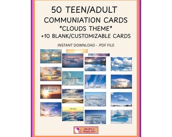 Tema Nuvole - Schede di Comunicazione Neurodivergente, Non Verbale e Autistica per Adolescenti/Adulti