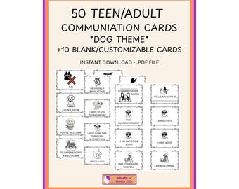 Tema del cane - Schede di comunicazione neurodivergente, non verbale e autistica per adolescenti/adulti