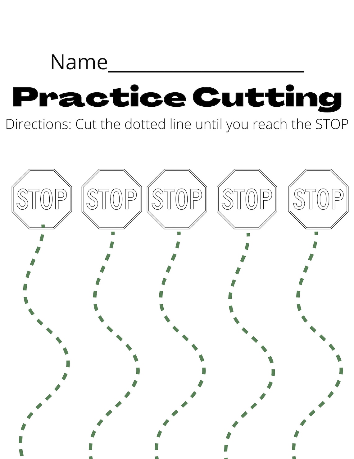 Cutting Practice Worksheet Curvy Lines Etsy Cutting Practice Worksheet Curvy Lines Etsy