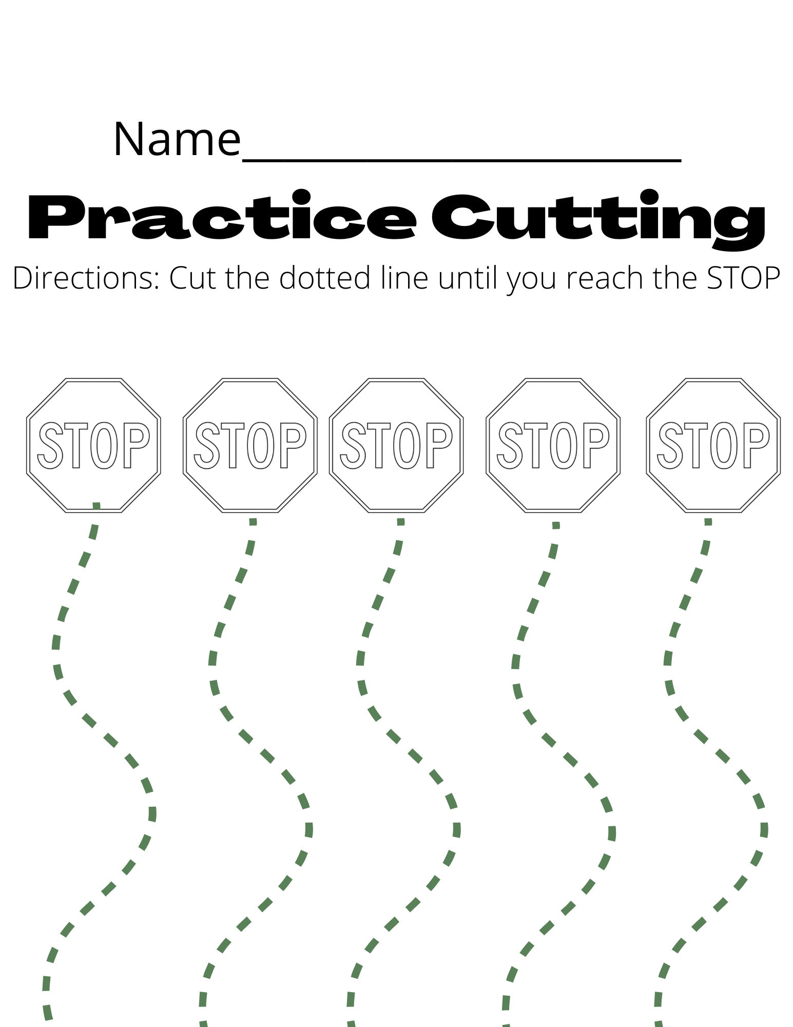 Cutting Practice Worksheet Curvy Lines Etsy Cutting Practice Worksheet Curvy Lines Etsy