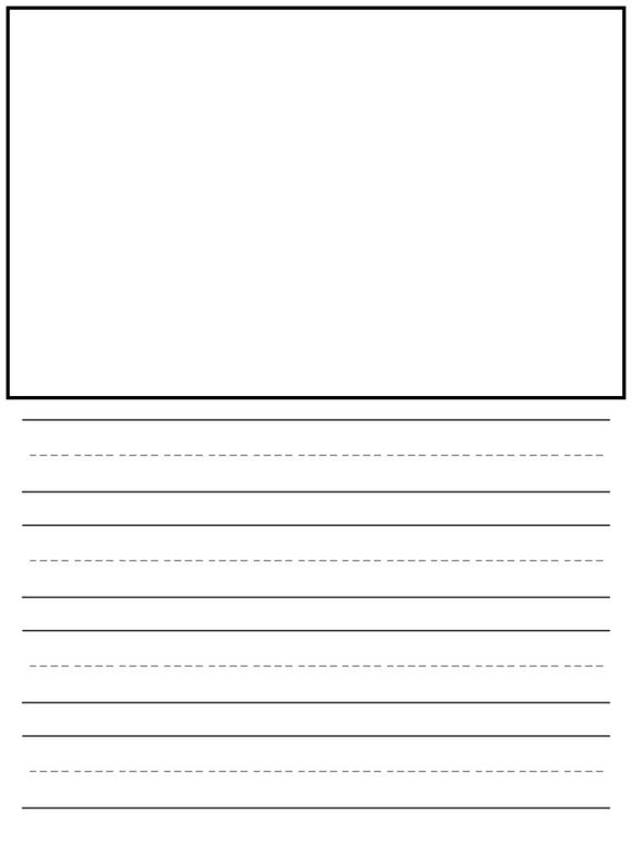 Free Primary Lined Writing Paper with Drawing Art Box - Free4Classrooms