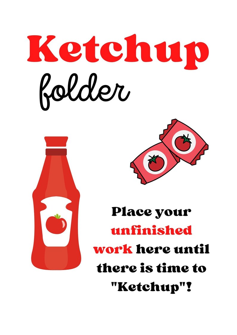 Student Folder Covers includes Take Home Folder Ketchup Etsy