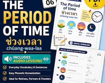 Thai Beginner Bundle PDF with Audio | Expat Survival Daily Routine Workbook | Speak Thai Vocabulary Phrases Moving to Thailand