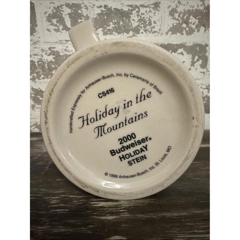 Budweiser Holiday Stein 2000 Holiday In The Mountains Anheuser-Busch Clydesdales image 4