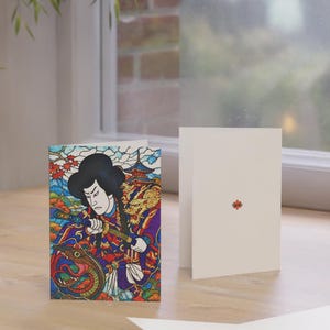 Lebendige japanische Kunst-Grußkarten, einzigartige kulturelle Grüße für alle Gelegenheiten, handgemachte Karten, künstlerische Dankeskarten, saisonal