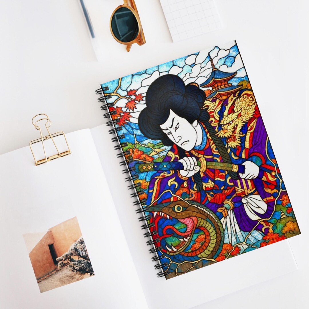 Samurai Notebook Colorful Samurai Spiral Notebook - Perfect for Art Lovers, Journaling ...