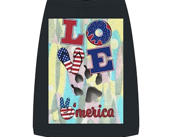 Patriotic Dog Tank Top, Love America 4th of July Pet Apparel